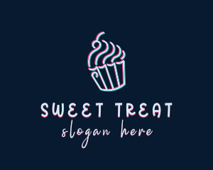 Cupcake Glitch logo design