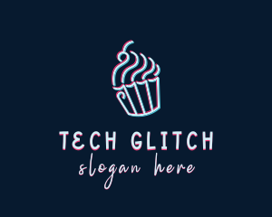 Cupcake Glitch logo design