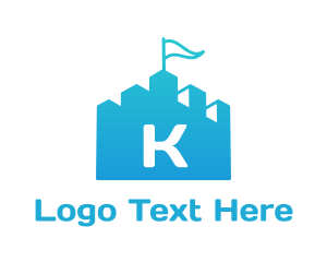 Lettermark - Castle Flag Lettermark logo design