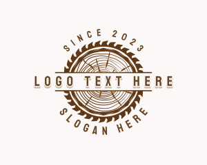 Log - Wood Carpentry Saw logo design