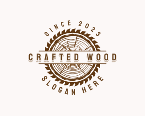 Wood Carpentry Saw logo design