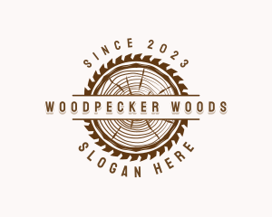 Wood Carpentry Saw logo design