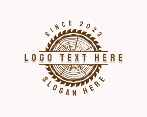 Logging - Wood Carpentry Saw logo design