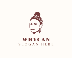 Hair Bun - Woman Beauty Cosmetics logo design