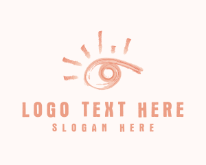 Cosmetic - Sun Eye Paintbrush logo design