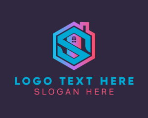 Building - Hexagon Real Estate Letter S logo design