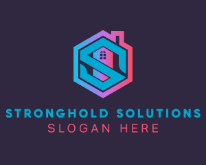 Hexagon Real Estate Letter S logo design