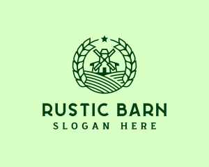 Barn Wheat Windmill logo design