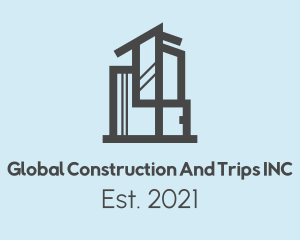 Building - Glass Building Construction logo design
