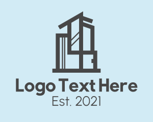 Townhouse - Glass Building Construction logo design