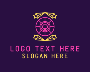 Neon Light - Star Casino Spade logo design