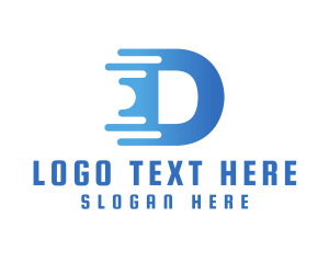 Alphabet - Fast Tech Letter D logo design