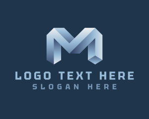 Optical Illusion - Generic 3D Letter M logo design