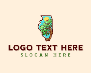 Plant - Oak Tree Illinois logo design