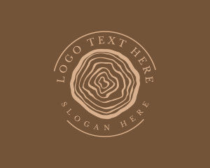 Old School - Lumber Log Woodcut Circle logo design