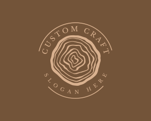 Lumber Log Woodcut Circle logo design