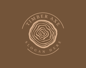 Lumber Log Woodcut Circle logo design