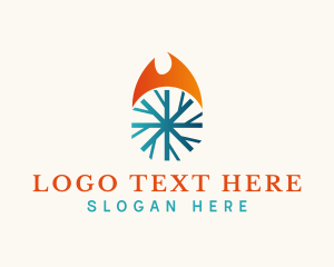 Temperature - Fire & Snow Temperature logo design