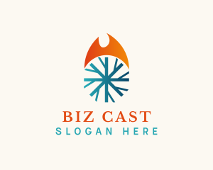 Hot - Fire & Snow Temperature logo design