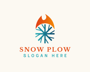 Fire & Snow Temperature logo design