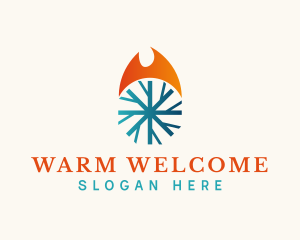 Fire & Snow Temperature logo design