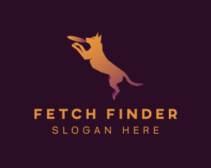 Fetch - Frisbee Dog Fetch logo design