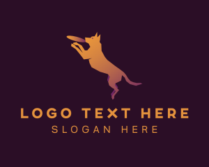Doggo - Frisbee Dog Fetch logo design