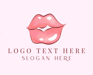 Kissable - Beauty Makeup Lips logo design