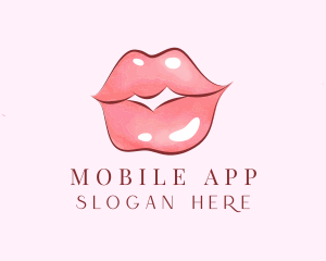 Watercolor - Beauty Makeup Lips logo design