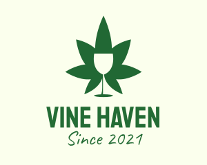 Cannabis Wine Glass  logo design