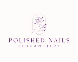 Hand Flower Nails logo design