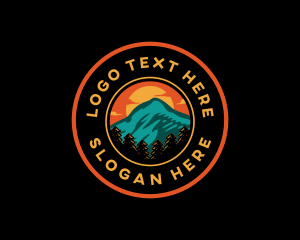 Outdoor - Mountain Hiking Adventure logo design