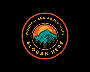 Mountain Hiking Adventure logo design