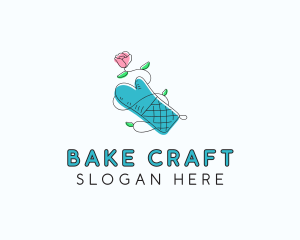 Floral Bakery Gloves logo design