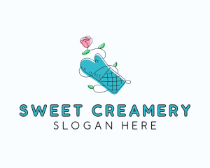 Floral Bakery Gloves logo design