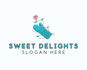 Floral Bakery Gloves logo design