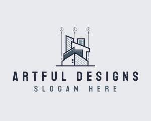 Architect Designer Blueprint logo design