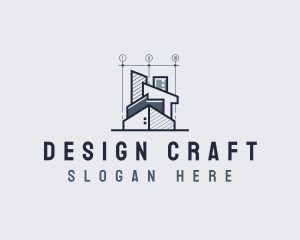 Architect Designer Blueprint logo design