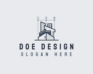 Architect Designer Blueprint logo design