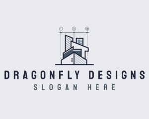 Architect Designer Blueprint logo design