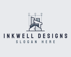 Architect Designer Blueprint logo design