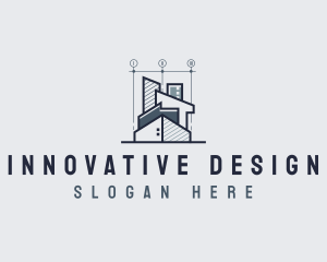 Architect Designer Blueprint logo design