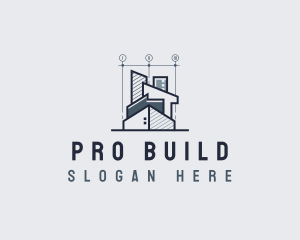 Architect Designer Blueprint logo design