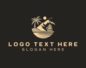 Mountain - Island Ship Travel logo design