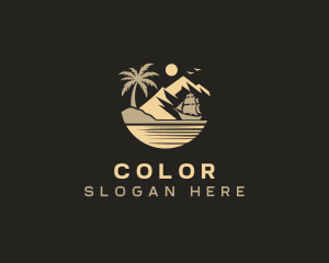 Tropical - Island Ship Travel logo design