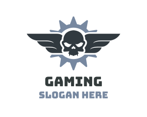 Horror - Skull Wings Biker Club logo design