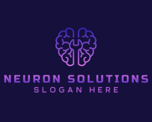 Neuron - Brain Technology Maintenance logo design