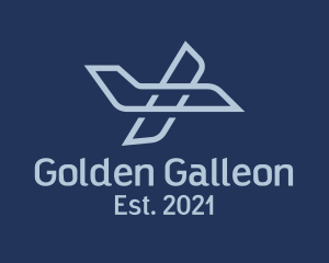 Galleon - Blue Aviation Plane logo design