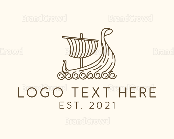 Norse Viking Ship Logo