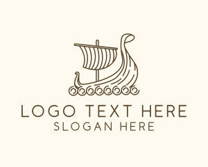 Norse Viking Ship Logo